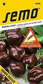 Paprika zel. HABANERO CHOCOLATE velmi silně pálivá SHU 450 000 hnědá