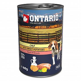 Konzerva Ontario Dog 400g telecí s batáty