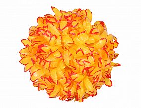 Voskovaná chryzantéma 14cm žluto-červená